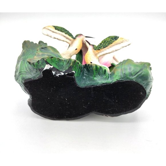 Hummingbird Votive Candle Holder Floral Marked DWK 2010 on back 6 Inches Tall - Picture 6 of 14